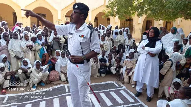 Brilliant gesture by the Northern State Traffic Police to sensitize primary schools in Dongola town on road traffic