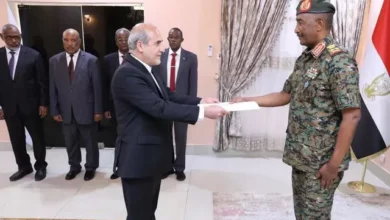 President of the Sovereignty Council receives credentials from Iranian Ambassador to Sudan