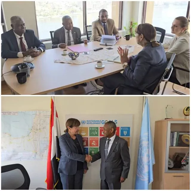 Sudanese Ambassador to Cairo Discusses Cooperation with UN with UN Resident Coordinator in Egypt