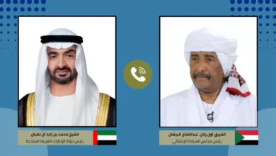 Transitional Sovereignty Council Chairman Receives Phone Call from UAE President