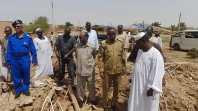 Shendi locality executive director and local security committee inspect a number of villages affected by torrents and rains in Al-Basabir administrative unit