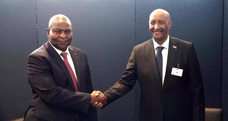 The President of the Transitional Sovereignty Council meets the President of the Central African Republic