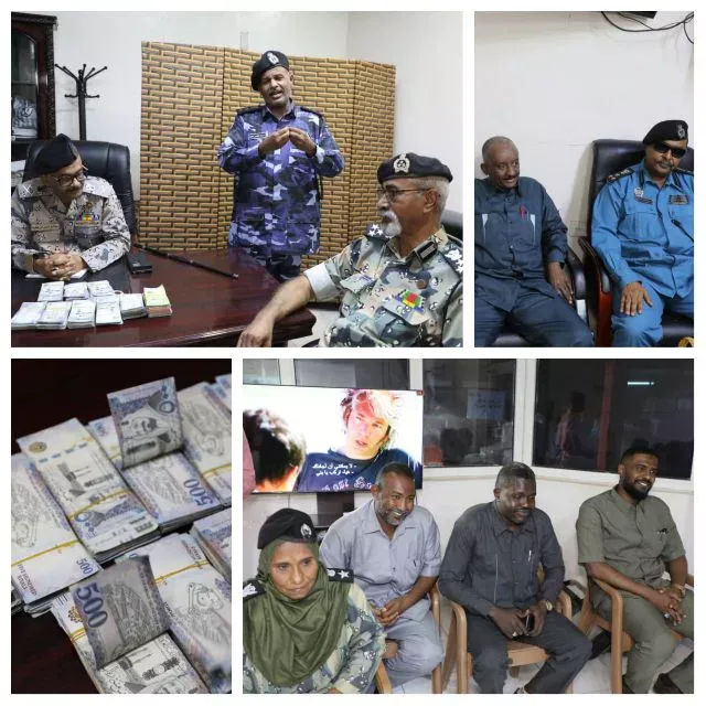 Director General of Customs Force in charge stands on the ground seizing foreign currency at Port Sudan Airport and praises staff