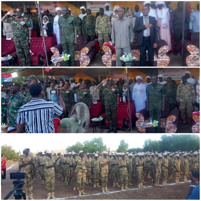 Graduation carnival for the second batch of Sudan Liberation Movement forces, Drum wing, attended by military and community leaders in Gedaref