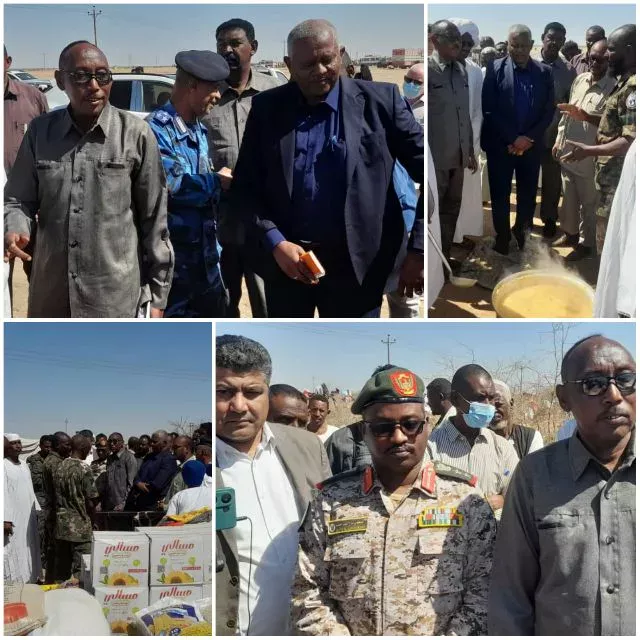 The executive director of Shendi locality receives the Minister of Infrastructure of Al-Jazeera State and reviews the humanitarian and health conditions of those arriving from Al-Jazeera villages.