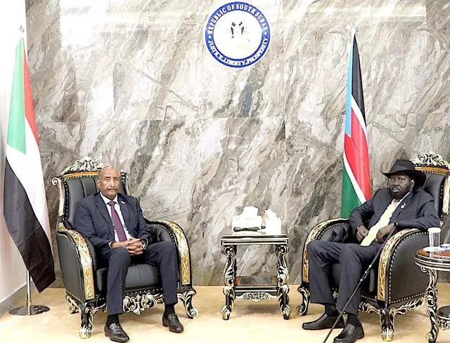 Al-Burhan and Salva Kiir hold joint discussion session