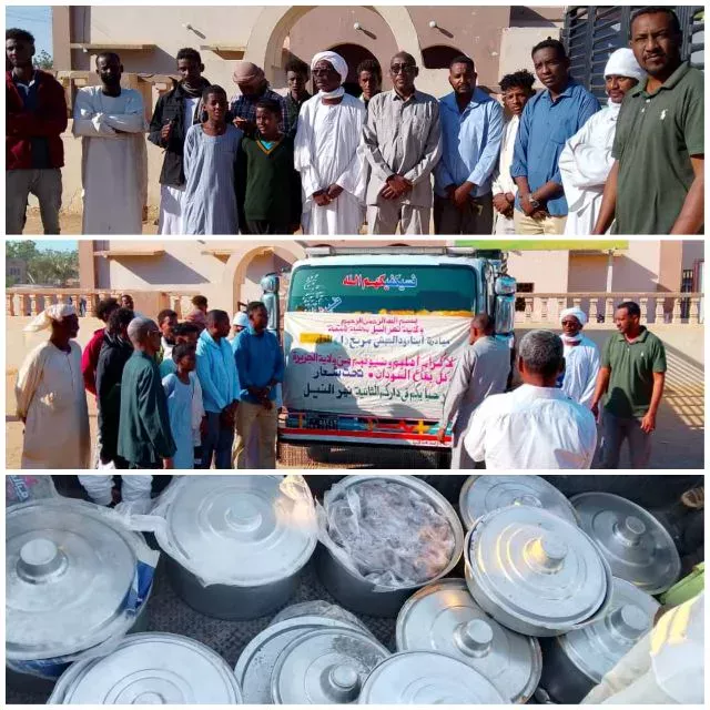 Led by Hope Makers and Al-Malhouf Relief of the Sons of Wad Al-Habashi, the support and assistance convoy arrives in Shindi