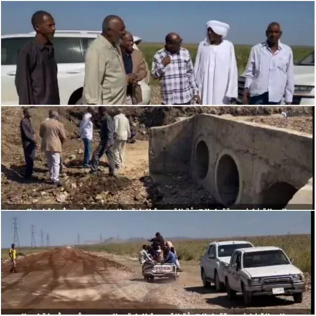 The achievements of Hamed Business Contracting Company on Qala' al-Nahl road in Gedaref State and their impact on development. The Governor of Gedaref commends the efforts of the Roads and Bridges Administration and the entities implementing the project.