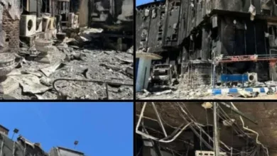 Modern photos highlight the extent of destruction at Al-Baraha hospital in Shambat