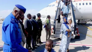 Receive the first Sudanese flights returning from the state of South Sudan at Port International Airport