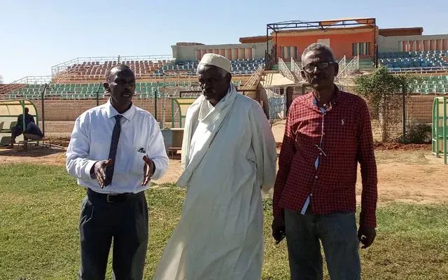 Repair operations continue at Shendi Stadium in preparation for the match between Al-Musayab Shendi and Al-Watan Atbara in the Premier qualifying competitions.