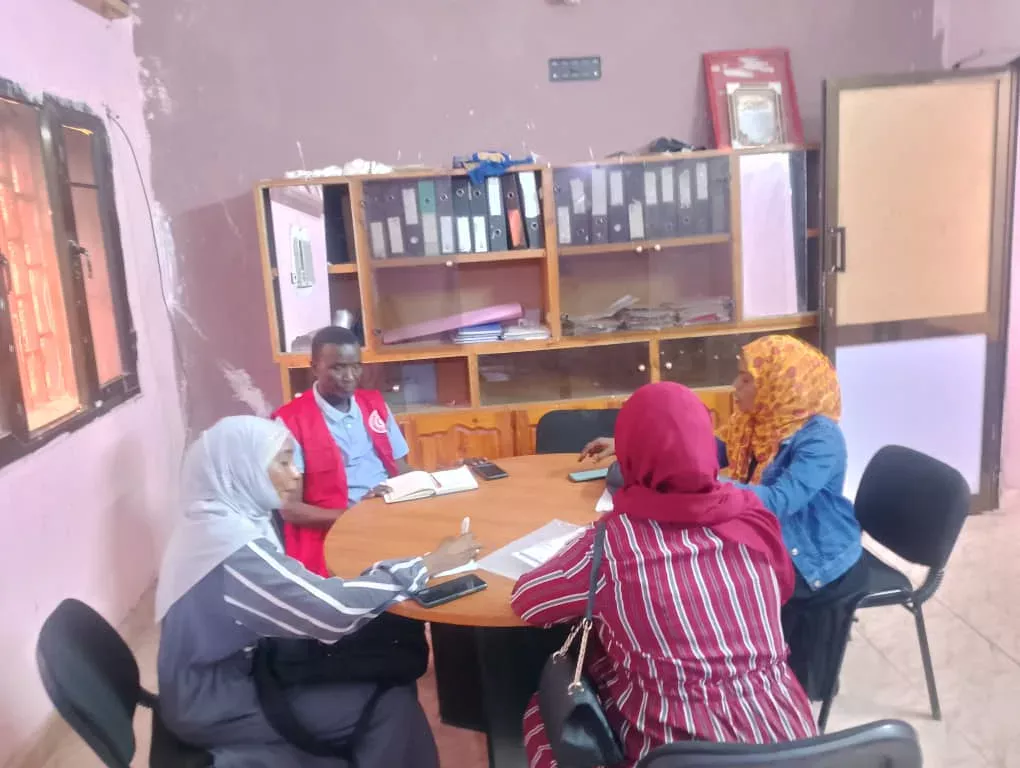 A coordination meeting between Sennar's health and the Sudanese red crescent, organized to implement health activities