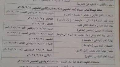 Academic evaluation holidays for the year 2024/2025 in the state of Al-Jazeera