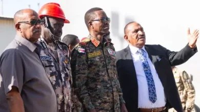 Member of the Sovereign Council and the Governor of the Red Sea record a visit to the oil warehouses that have been attacked by the Militia by the militia