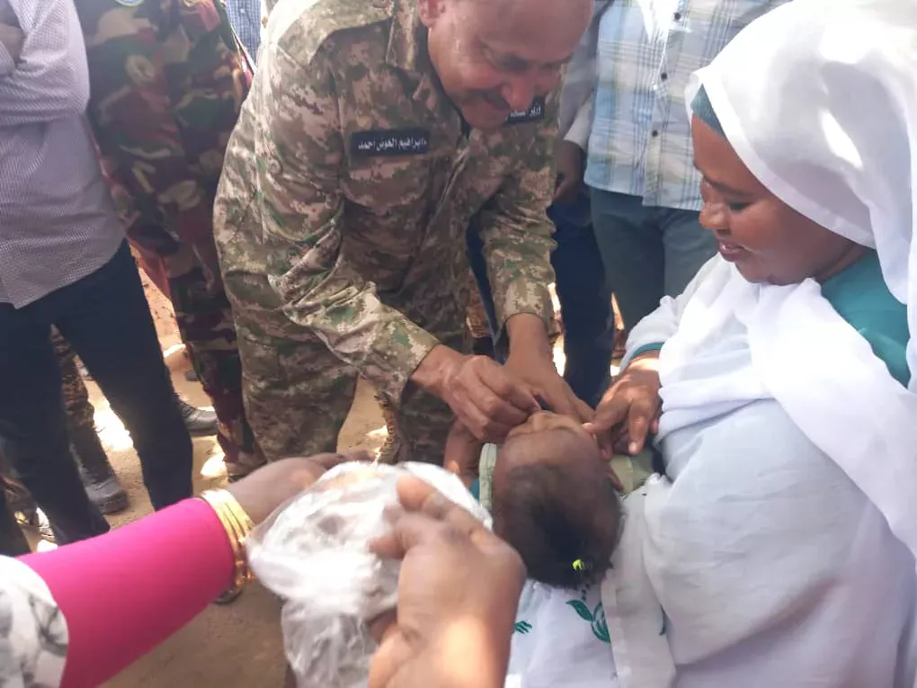 Partial coverage of 14.2% for the first day and Sennar is held during the joint campaign for integrated nutritional interventions and children's vaccination