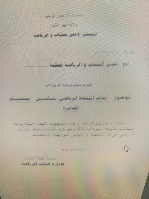 The Supreme Council for young people and Nile sports issues an order to stop the activity of young people in the localities