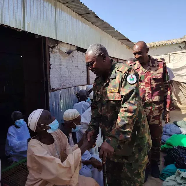 The governor of Sennar inaugurates the holidays for the elderly, the disabled, the blind, the families of the martyrs and the widows provided by the humanitarian aid commission in Sennar,