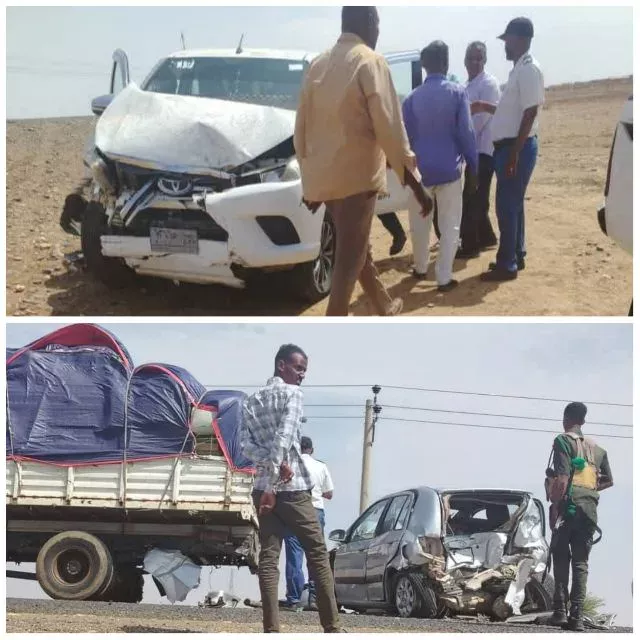 A number of employees from the Kassala Ministry of Health have survived a certain death after a traffic accident in the car capsule that takes them near the largest lining