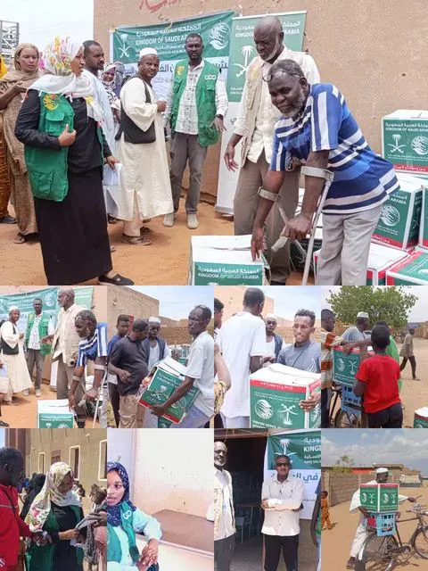 An organization in addition to disaster aid continues to deliver the baskets of King Salman Center to Sudan