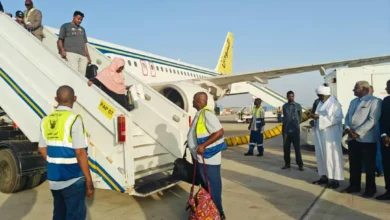 The arrival of the first Rapatrian regiment of the Sultanate of Oman on the Sudanese airlines of the voluntary return program for Sudan