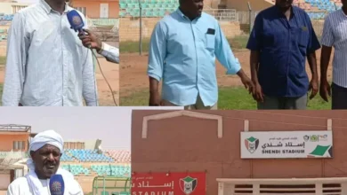 The sudden television camera is held on the rehabilitation of the Shendi stadium