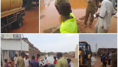 The Executive Director of Shendi Locality inspects banks and neighborhoods in the units north of Shendi and the city after the local rains were exhibited at the heavy last night