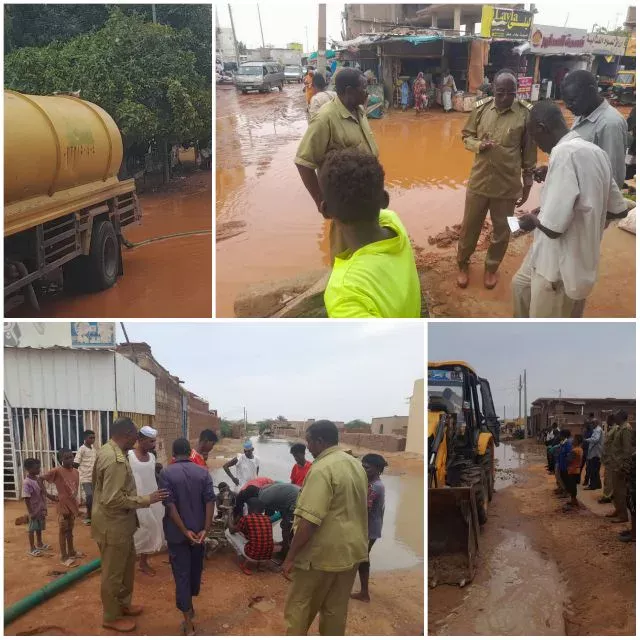 The Executive Director of Shendi Locality inspects banks and neighborhoods in the units north of Shendi and the city after the local rains were exhibited at the heavy last night