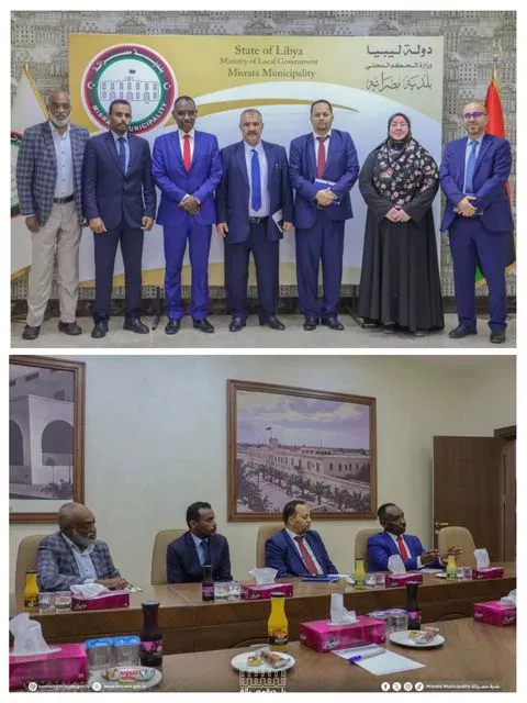 The delegation of the Sudanese diplomatic mission visits the Misrata municipal council